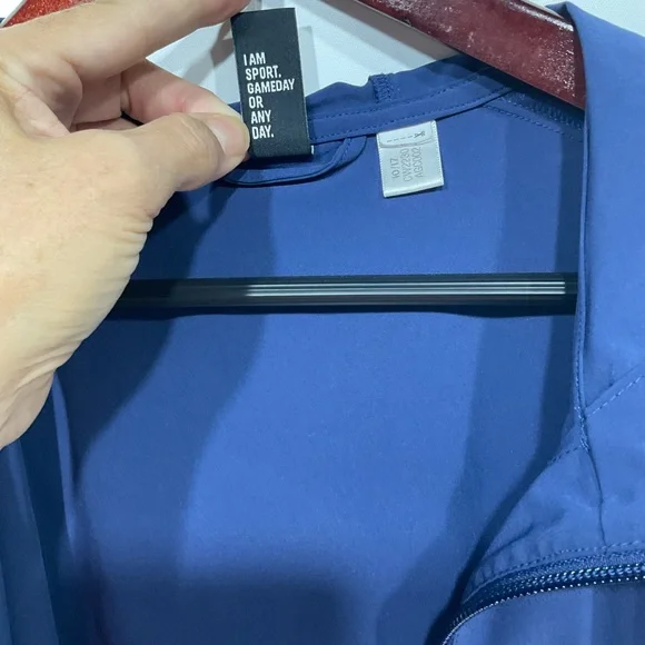 Adidas Jacket, Windbreaker, Blue & White, Zip-Up, Size See Measurements - Picture 9 of 14